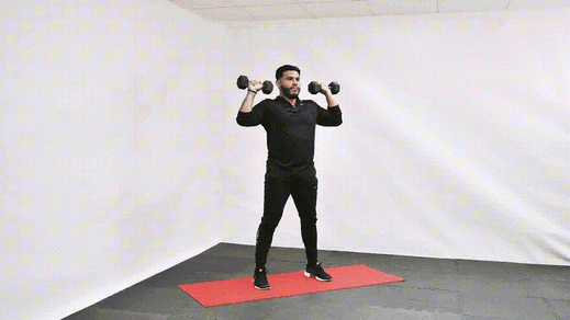 DB Front-Racked Squat demonstration