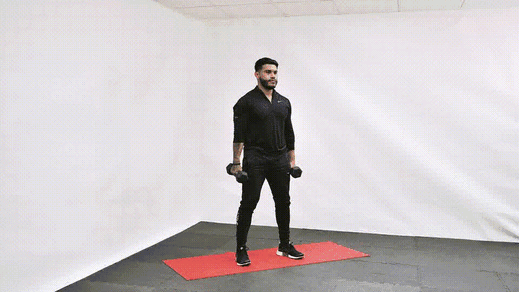 DB Squat, Curl & Press demonstration